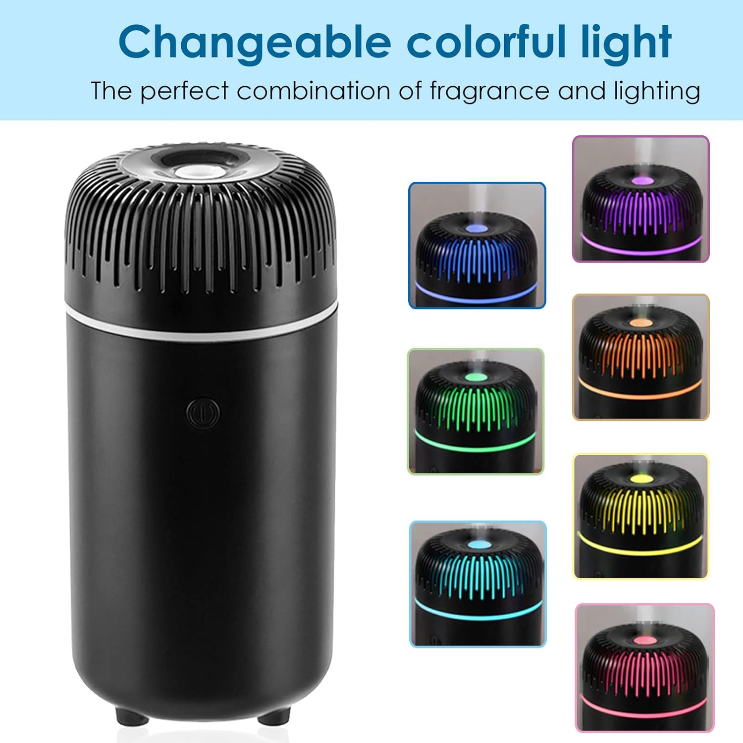 Car Diffuser Humidifier USB Aromatherapy Essential Oil Air Freshener USB Cool Mist Mini Portable Diffuser for Car Home Office Bedroom (Black) - Image 2