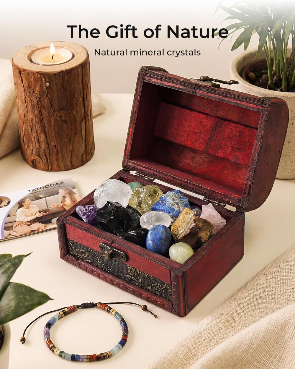 Chakra Bracelets Healing Crystals Set, Crystals and Healing Stones Reiki Energy Protection, Wooden Box, Mothers Day Birthday Gifts for Mom, Meditation Relax, Relief Anxiety Stress Gifts for Women - Image 3