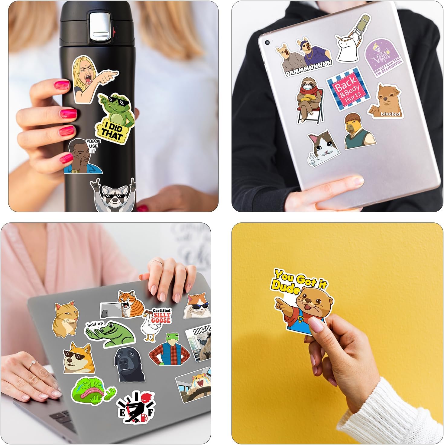 306pcs Funny Meme Vinyl Stickers Pack, Large Bulk Sticker for Laptop, Phone, Water Bottles, Computer Cars... Vine Sticker Decal DIY Décor for Bumper Accesory - Image 9