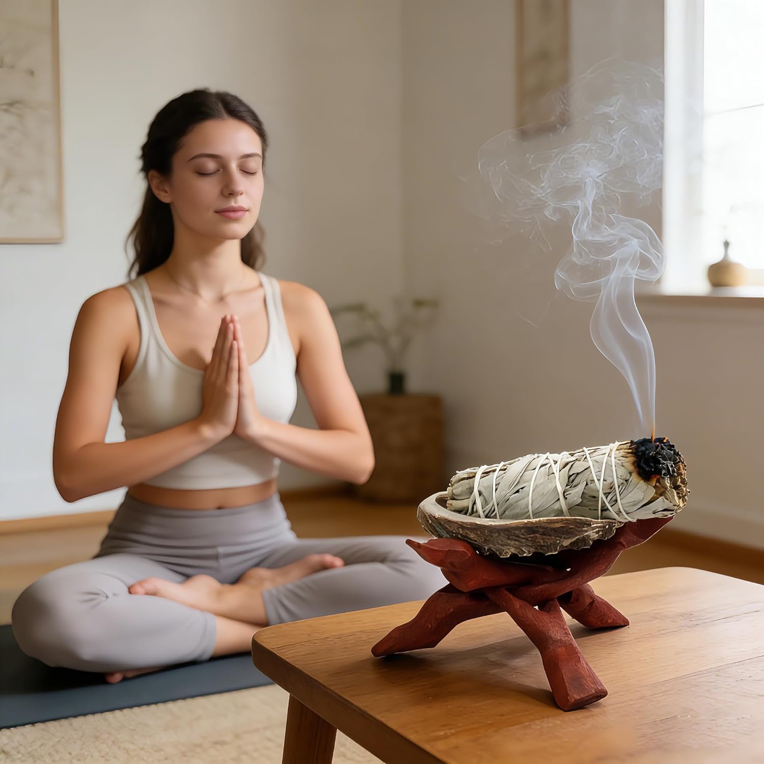White Sage Smudging Kit Smudge Stick Gift Kit Smudging & Energy Cleansing Kit with Amethyst, White Sage, Palo Santo, Abalone Shell, Stand & Lavender ~ Sage Cedar Incense for Cleansing House - Image 5