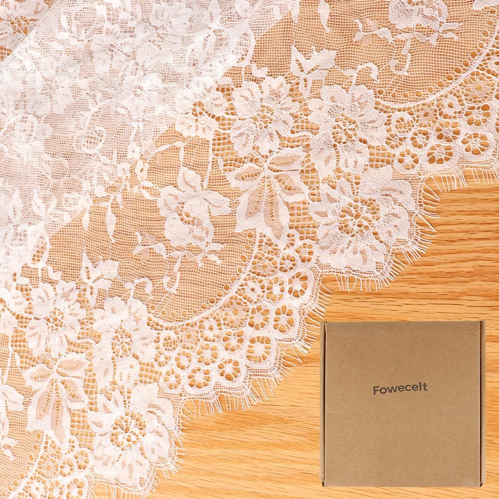 White Lace Tablecloth 60 × 120 Inch for Rustic Boho Wedding Bridal Shower Party Decoration, Classy Rectangle Overlay Long Vintage Embroidered Reception Table Cloth Decor - Image 8