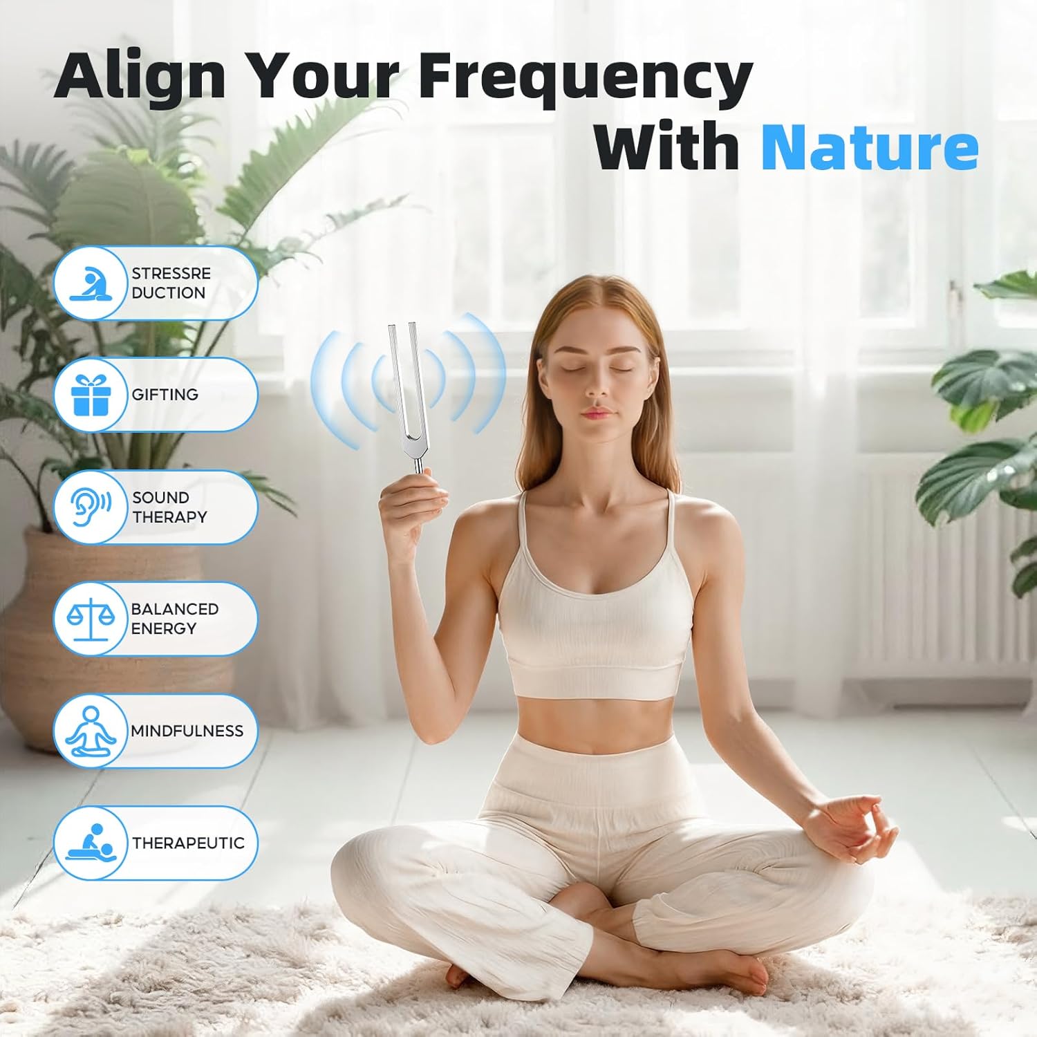 Tuning Forks for Healing, 128Hz 136Hz 256Hz 384Hz Tuning Fork Set for Meditation, Yoga and Chakra Energy Therapy, Perfect Healing Gift for Mom or Girlfriend on Mother's Day, Birthday - Image 2