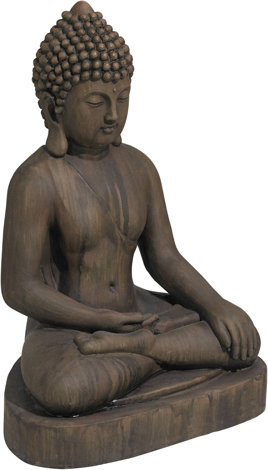 John Timberland Sitting Buddha Statue Sculpture Zen Asian Japanese Garden Decor Outdoor Front Porch Patio Yard Outside Home Balcony House Dark Sandstone Faux Stone Finish Resin 29 1/2" Tall - Image 7