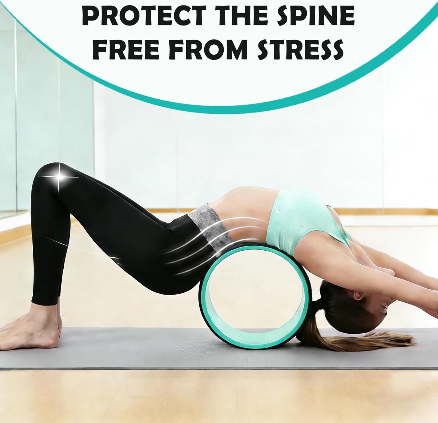 NGT Yoga Wheel 13 inch Yoga Wheel for Back Pain Strongest and Most Comfortable Dharma Yoga Prop Wheel with Free Yoga Bands - Image 2