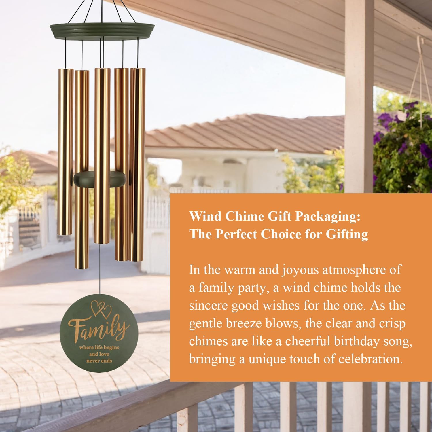 ASTARIN Wind Chimes for Outside, Large Outdoor Windchimes with Engraved Tree of Life, Premium Tuned Metal Chimes for Mother/Grandma, Home & Garden Decor with Soothing Tone - Image 5