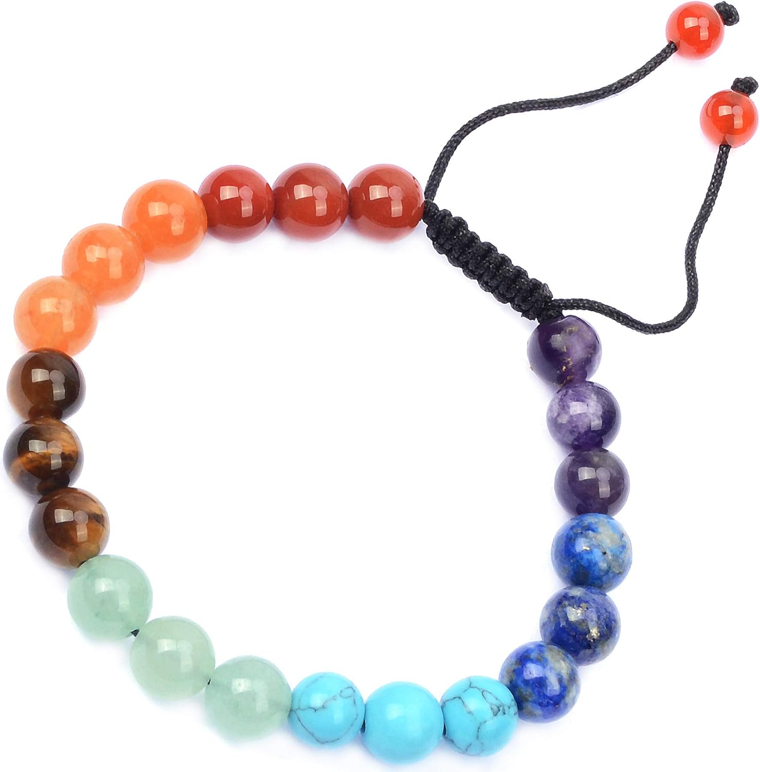 MASSIVE BEADS Natural Healing Power Gemstone Crystal Beads Unisex Adjustable Macrame Bracelets - Image 3
