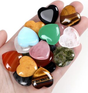 QINJIEJIE 10PCS Crystals Heart Heal...