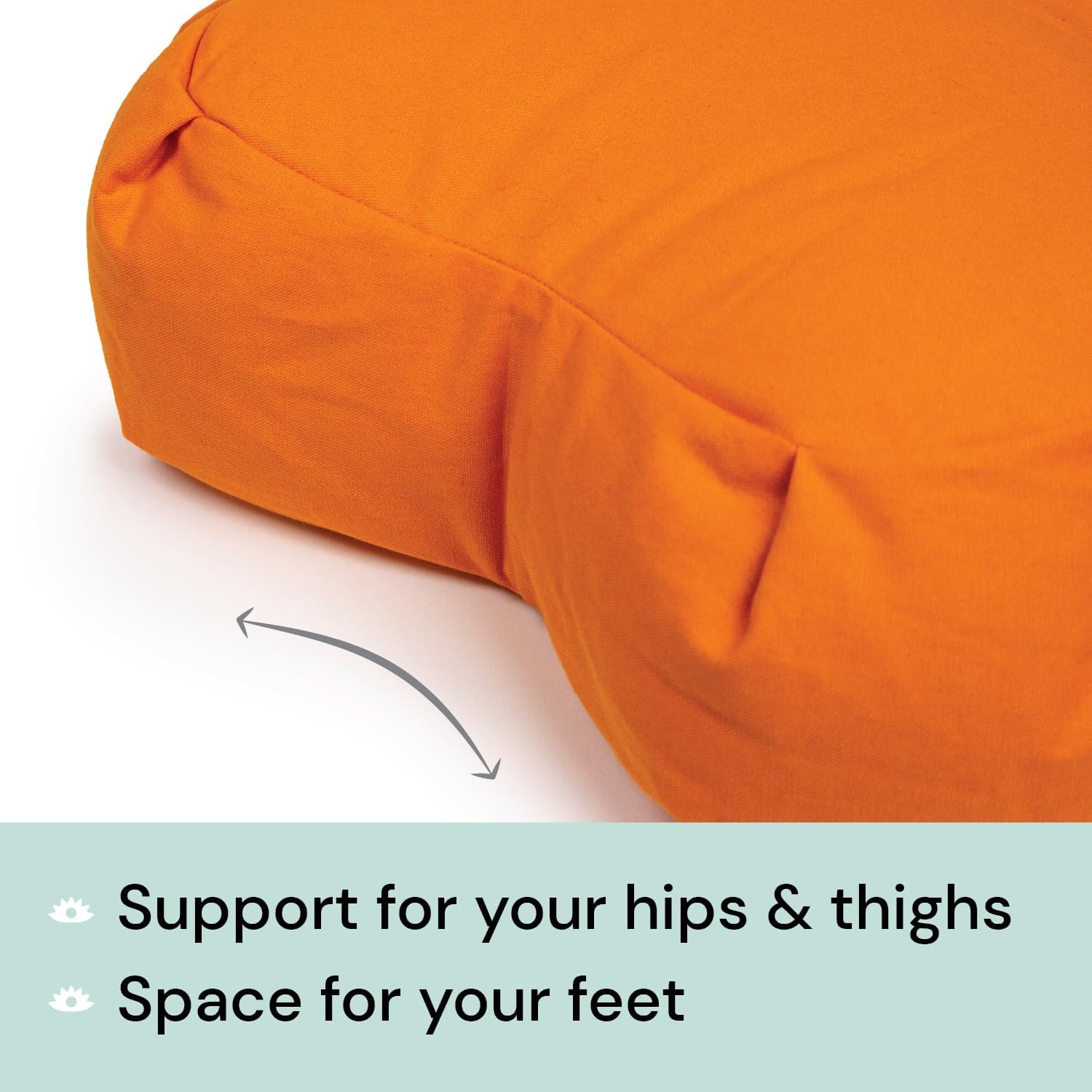 Meditation Cushion (Avocado) Crescent, Buckwheat Husk Filled, Floor Pillow or Cushions, Yoga Seat, Zafu, Made in The USA - Image 2