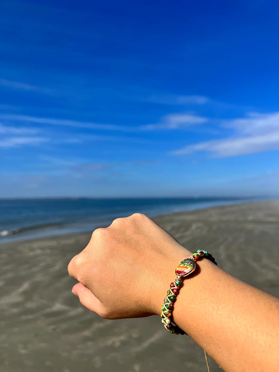 "SS Boutique" 7 Chakra Healing Heart Gemstone Bracelet – Handmade Natural Stone Wrap for Meditation, Energy, Spiritual Protection, and Mental Health Balance – 1 Strand 1 Piece Leather Bracelet - Image 6