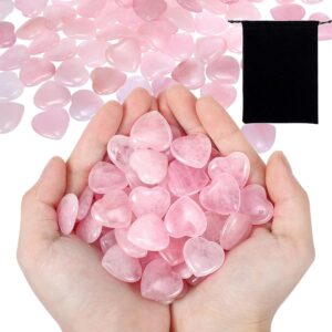 Ecation 120 Pcs Heart Quartz Bulk C...