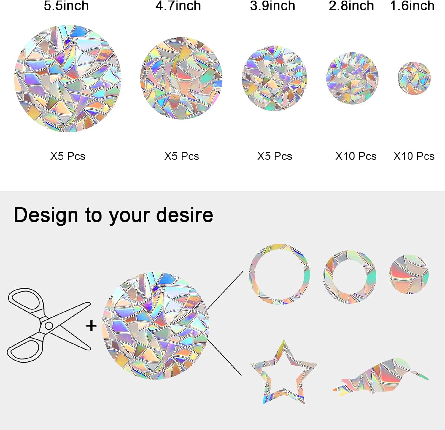Window Decals for Birds Strikes, DELLAN 35 Anti-Collision Bird Deflectors, Suncatcher Stickers Rainbow Window Clings for Glass Windows - Image 4