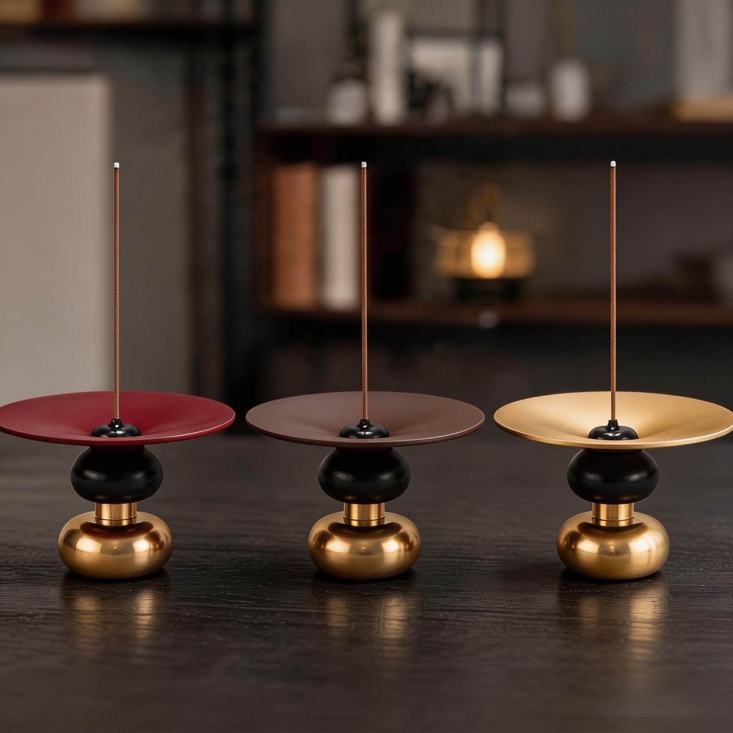 Brass Metal Incense Holder - One - Press Eject for Meditation, Yoga & Home Decor (Golden, Round) - Image 5