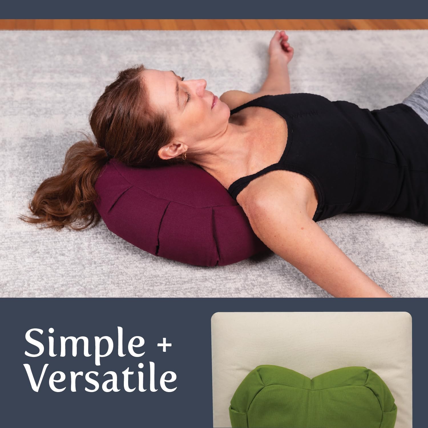 Meditation Cushion (Avocado) Crescent, Buckwheat Husk Filled, Floor Pillow or Cushions, Yoga Seat, Zafu, Made in The USA - Image 6
