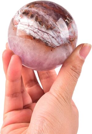JIC Gem Amethyst Agate Crystal Ball...