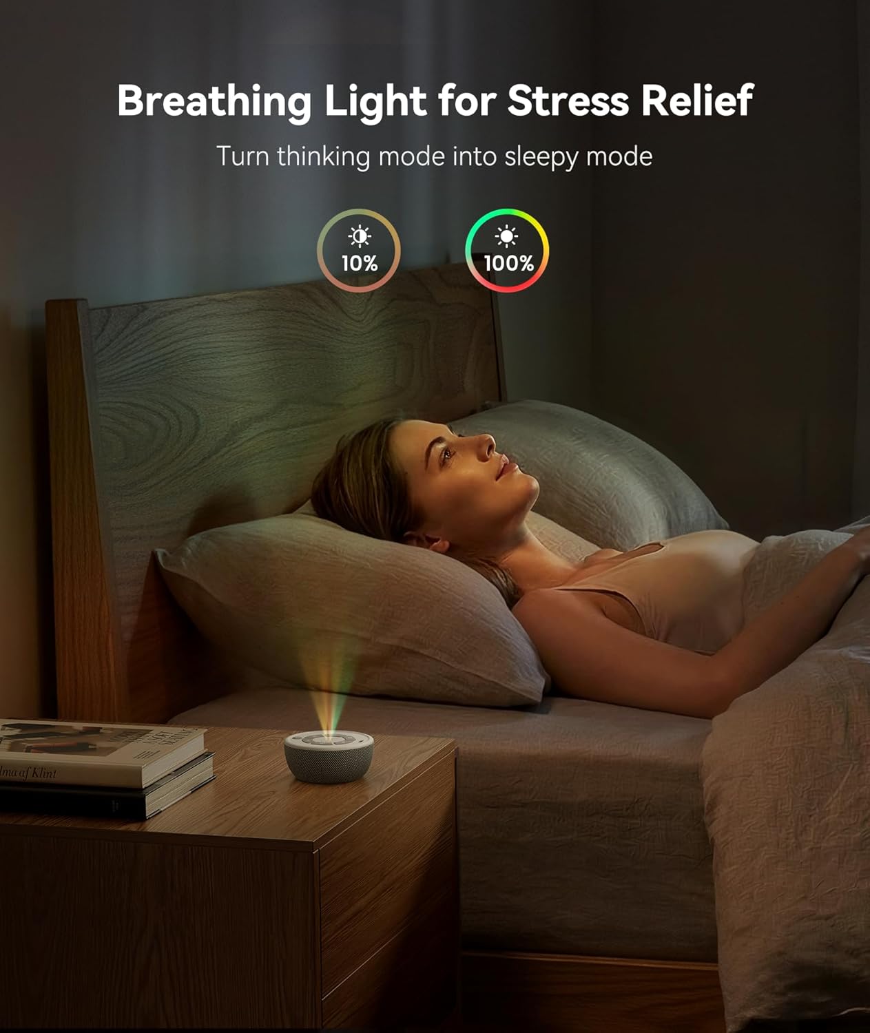 Dreamegg Portable White Noise Sound Machine, 4-7-8 Guided Visual Meditation Breathing Light, 9 Soothing Sounds, Rechargeable Sound Machine for Sleep, Anxiety Relief, Travel, Gifts, Adults - Image 3