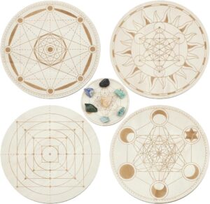 ORIGACH 4 PCS Wooden Crystal Grid B...