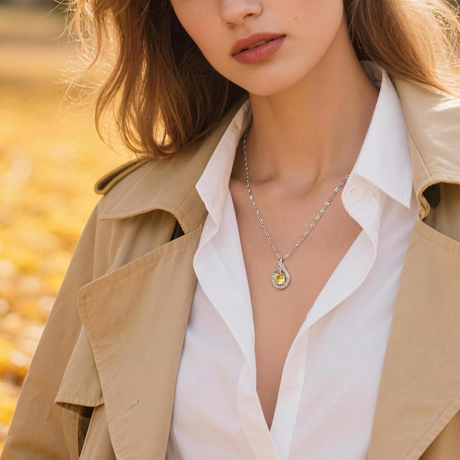 Kate Lynn Birthstone Rise From the Ashes Phoenix Necklaces for Women, White Gold Plated & Crystals from Austria, Birthday Gift for Women, Symbol of Luck and Renewal - Image 3