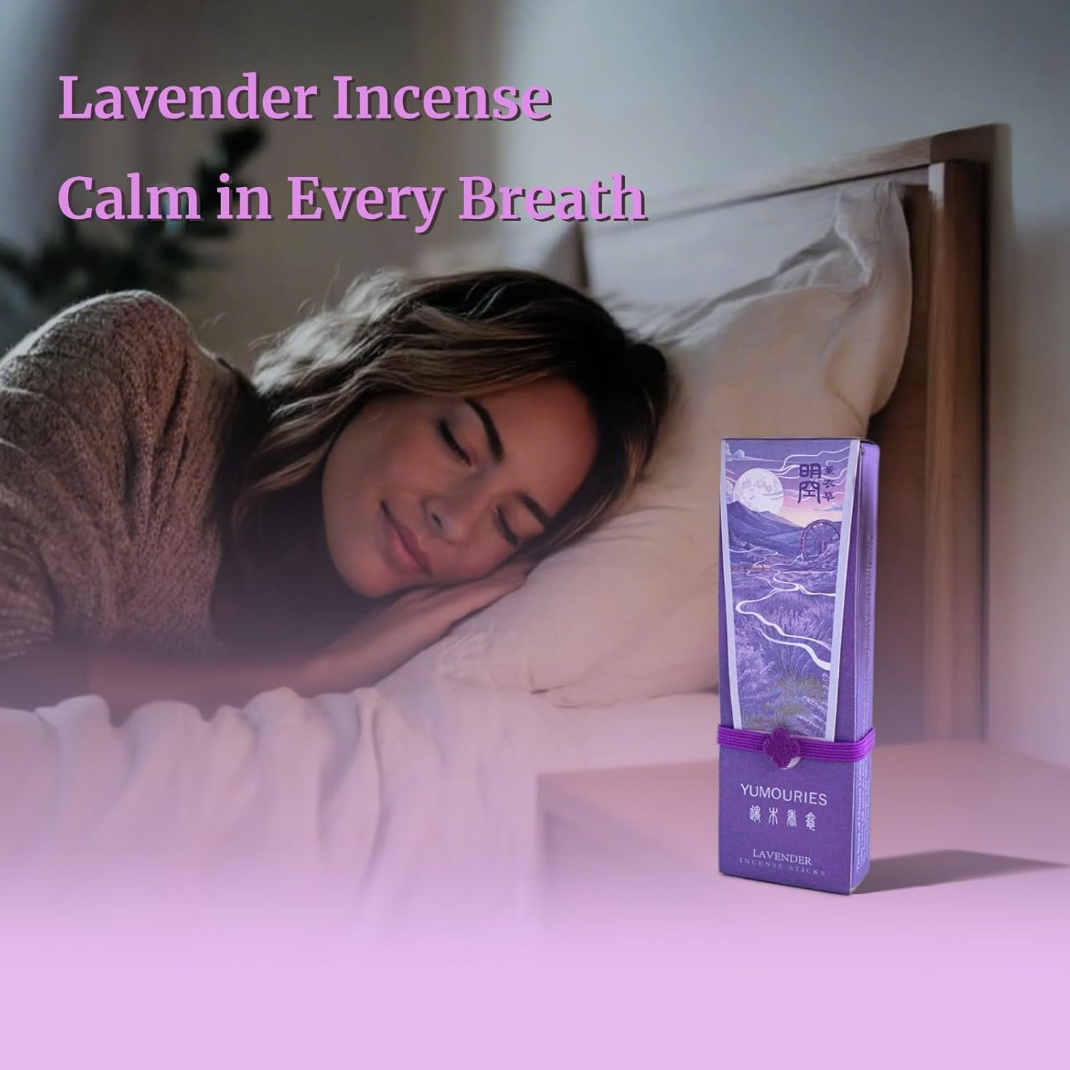 Lavender Incense Sticks 30g · Non-Toxic · Low Smoke for Sleep | Soothing sandalwood, agarwood with frankincense. No bamboo core. 20-min burn. Ideal for meditation & anxiety relief - Image 2