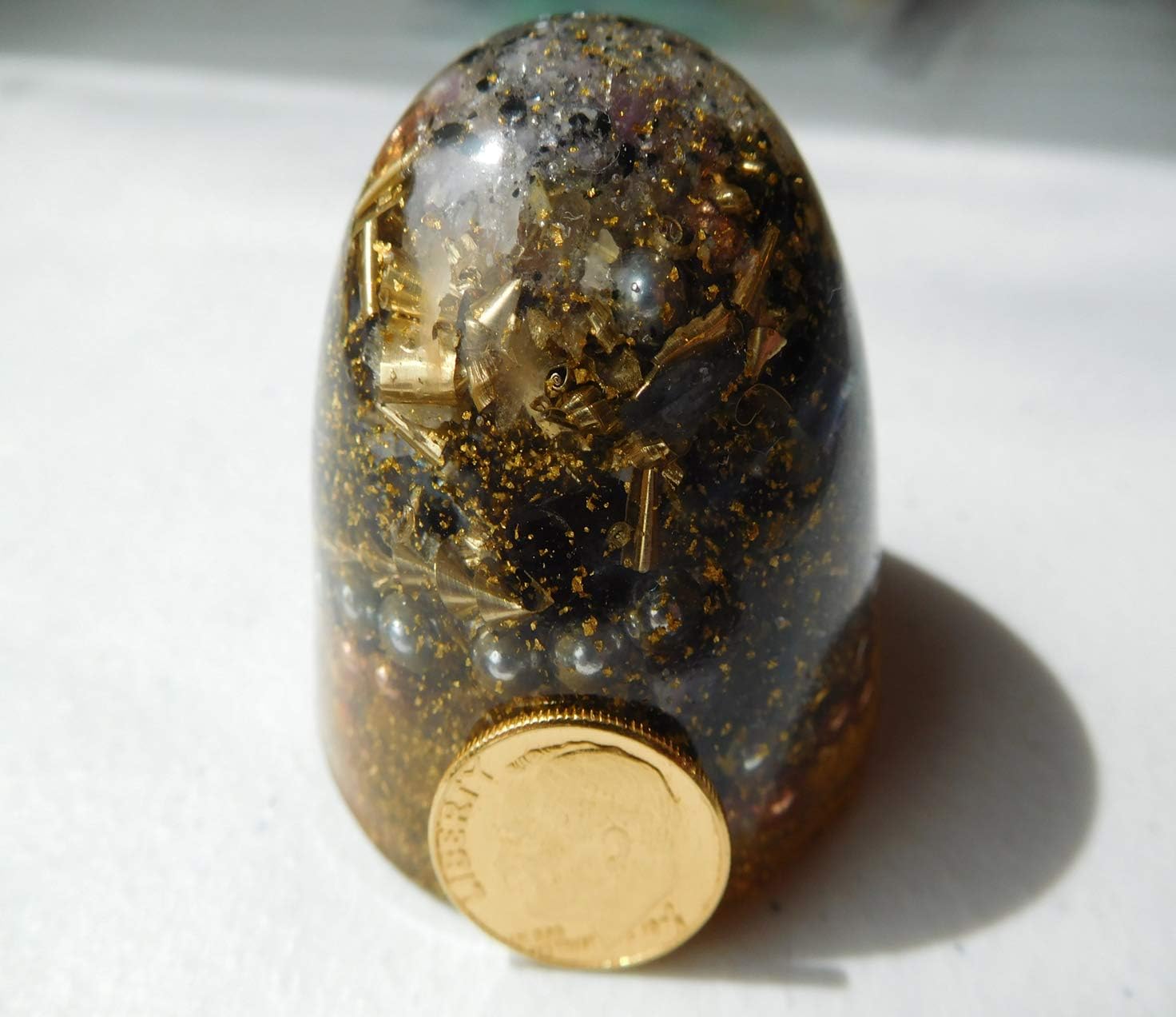 Prosperity 24K Gold Power Dome Tower Buster Crystal Orgone Generator Energy Accumulator 7.83/432/528Hz OM Chant Advance Harmonics Many Beautiful Ingredients! - Image 5
