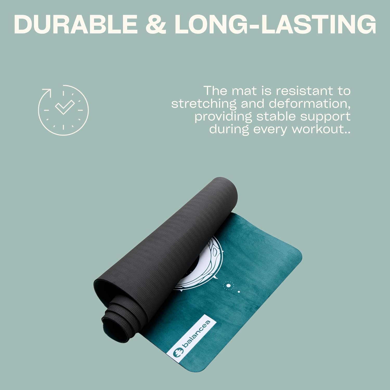Yoga Mat With Strap 5mm Non Slip Suede & TPE - Eco-Friendly Fitness & Exercise Mat for Home Gym, Pilates, Hot Yoga, and Meditation - Lightweight Durable 72 x 24 inch Workout Mat for Women, Men - Image 3