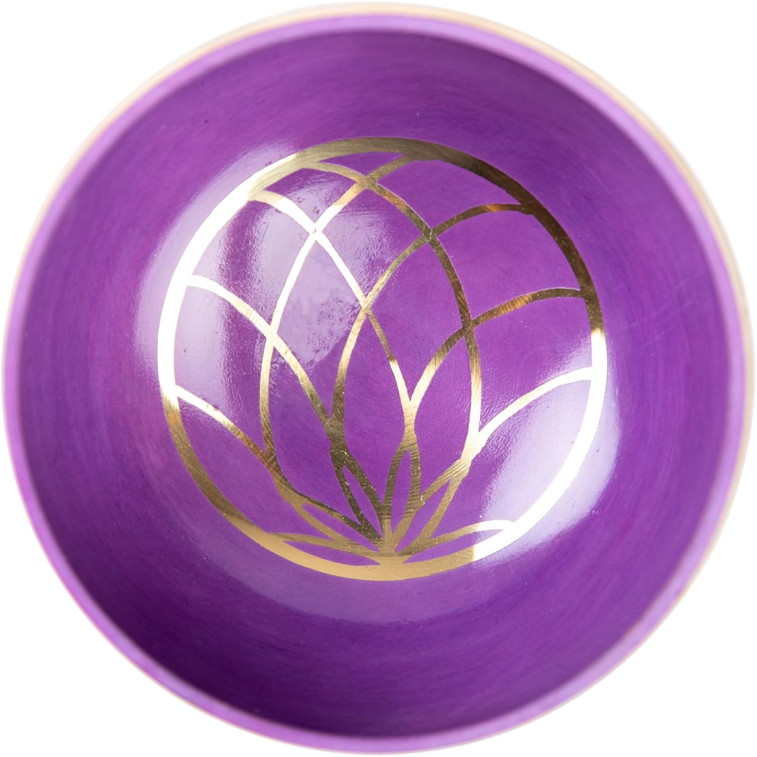 Tibetan Singing Bowl Set - 4" Easy To Play Authentic Handmade For Meditation Sound 7 Chakra Healing By HIMALAYAN BAZAAR (Purple, 4") - Image 5