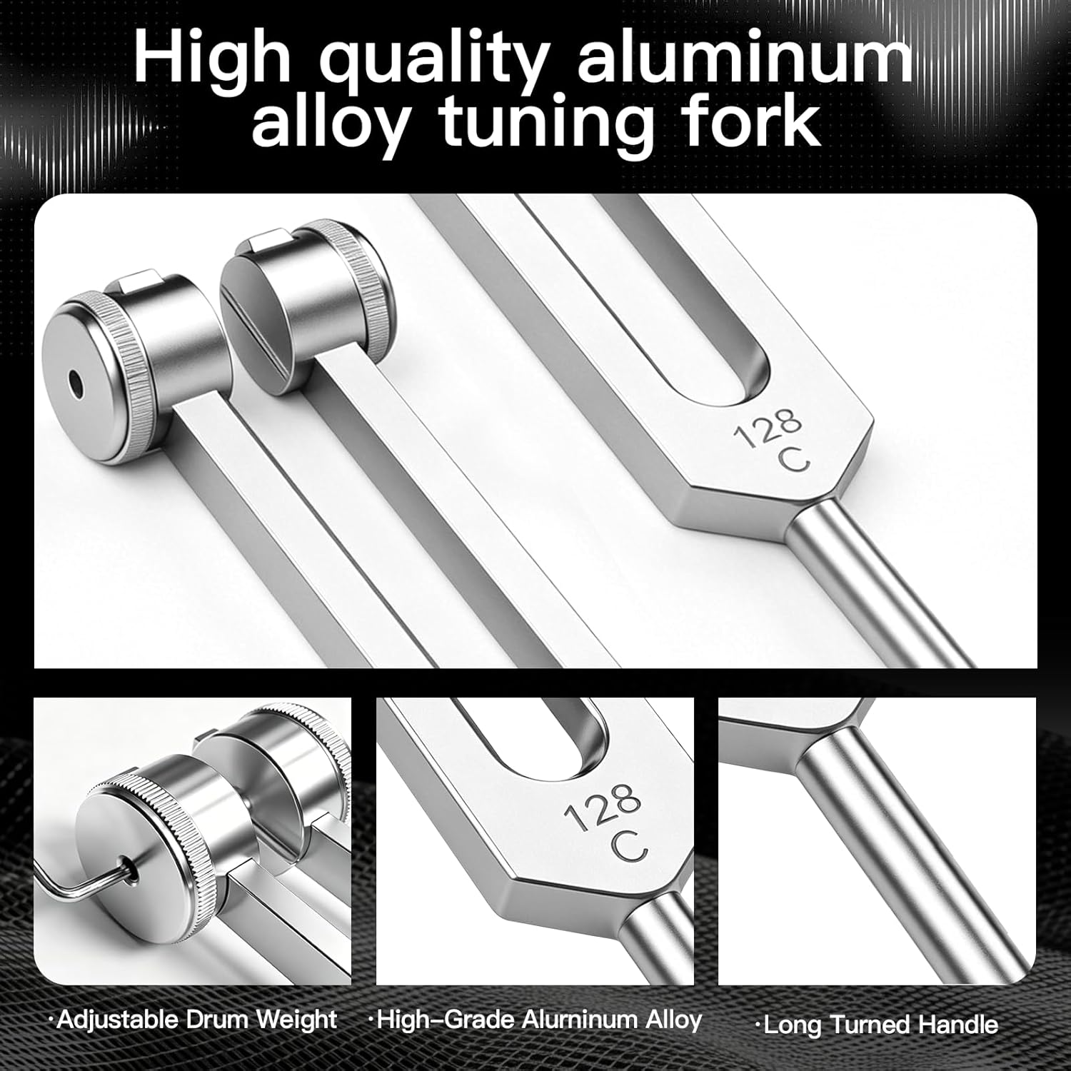 128 Hz Tuning Forks for Healing Weighted Tuning Fork for Relieve Stress and Tension Balance Chakra,Healing/Sound Therapy, Professional Tuning Fork 128 C Essential Yoga and Meditation Accessories - Image 6