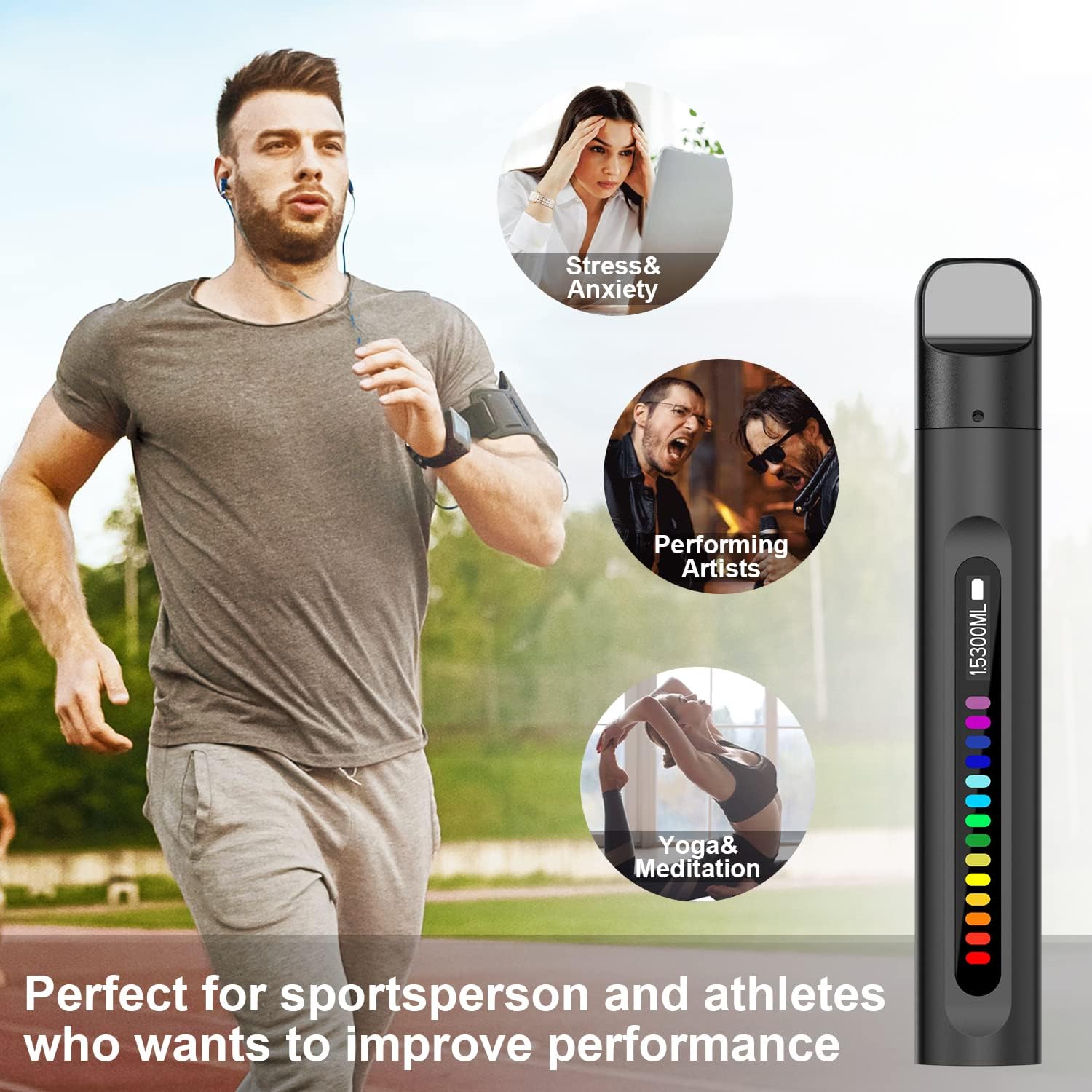 Breathing Trainer with Display, Portable Breathing Exercise Device, Rechargeable Breath Training Tool with Detachable Mouthpieces, Compact Handheld Design for Fitness, Daily Routine and Travel - Image 3