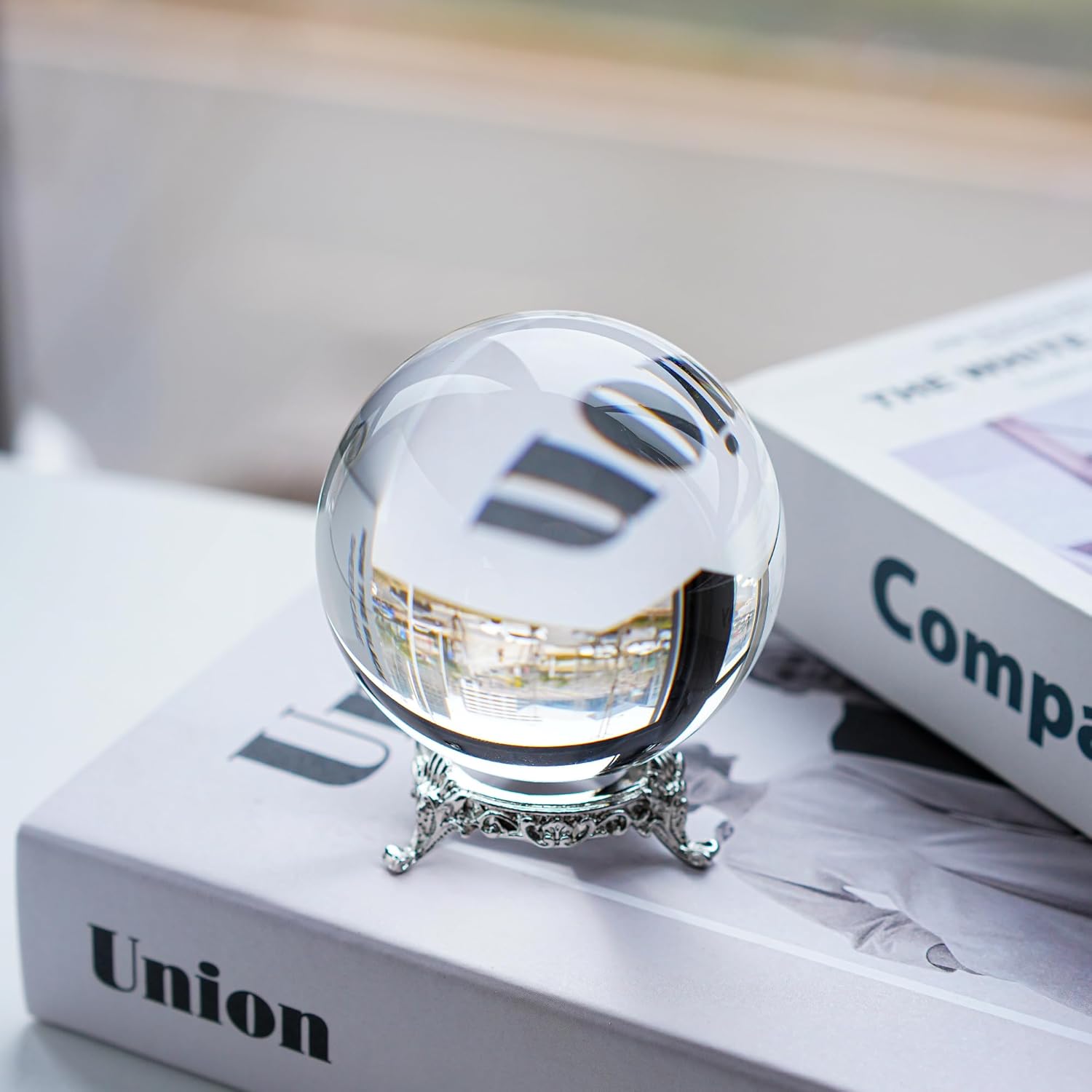 QFkris 80mm Clear Crystal Ball with Stand for Fortune Teller Divination Crystal Sphere for Magic, 3.1inch Decorative Ball for Lensball Photography, Feng Shui - Image 8