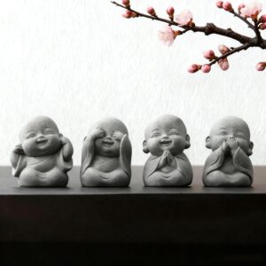 4Pcs Baby Buddha Statue Set, 2 Inch...