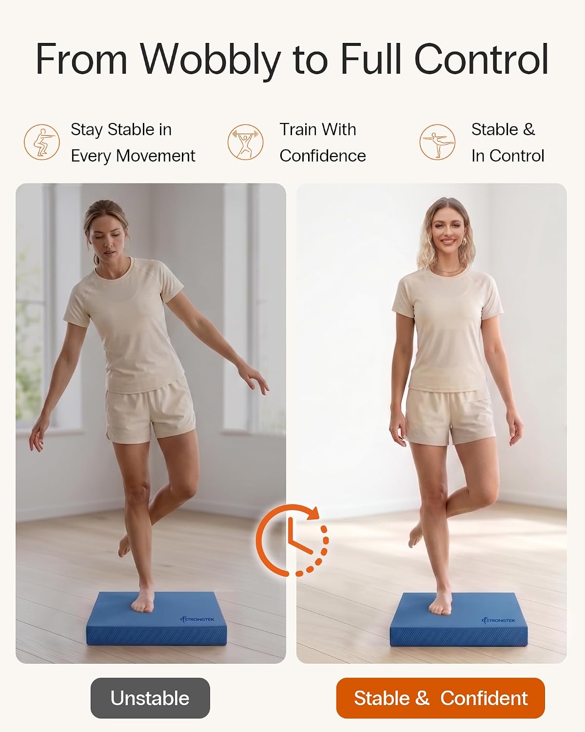 StrongTek Professional Foam Exercise Balance Pad - 15.8" x 13" x 2", High-Density TPE Foam Knee Pad, Non-Slip & Water-Resistant, for Balance Training, Physical Therapy, Yoga, and More - Image 4