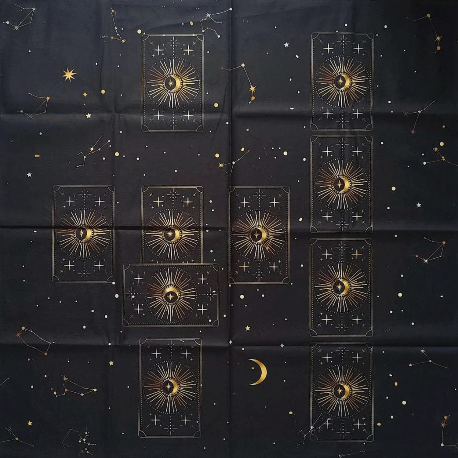 29.5X29.5in Altar Cloth Star Printed Tarot Cloth Black Mystical Tarot Tablecloth for Reading,Divination Magic Spiritual Rituals