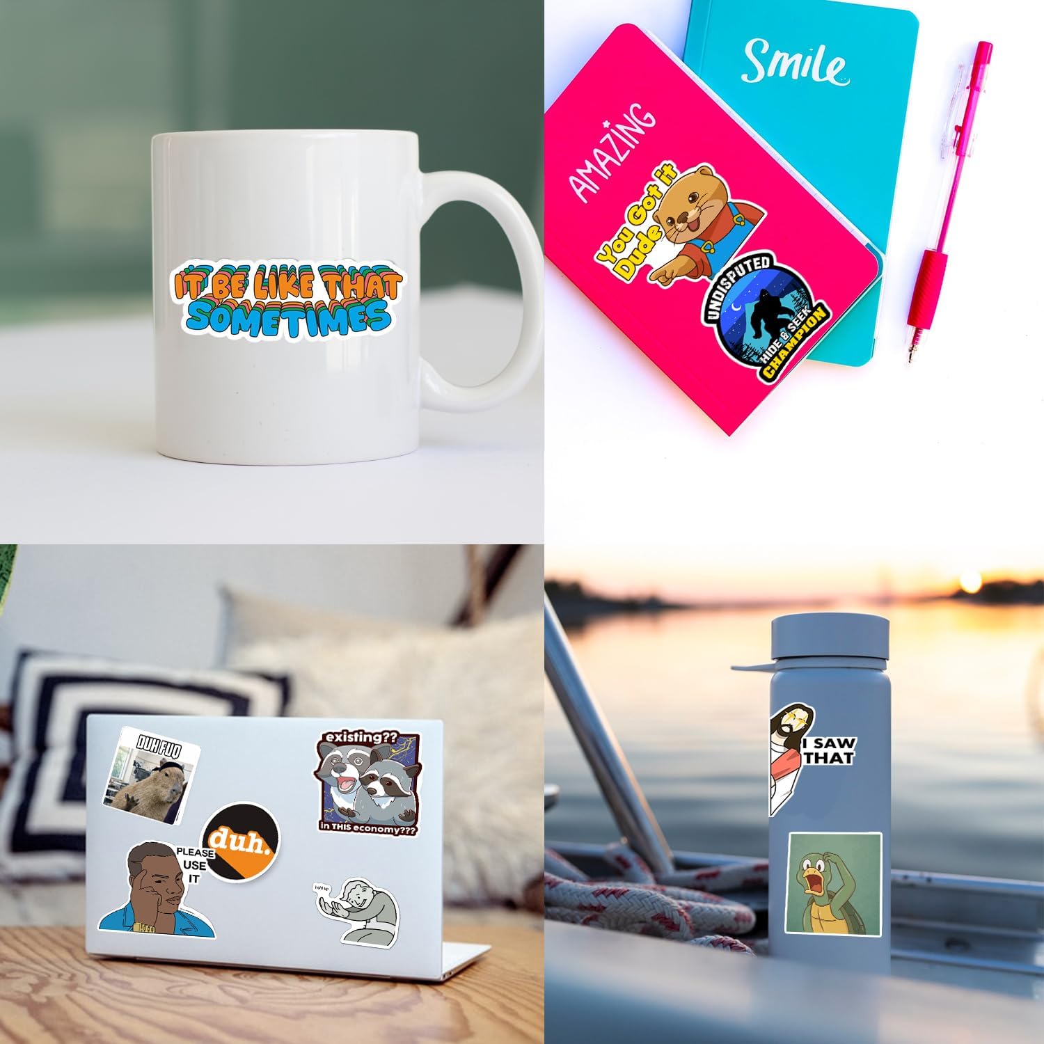 306pcs Funny Meme Vinyl Stickers Pack, Large Bulk Sticker for Laptop, Phone, Water Bottles, Computer Cars... Vine Sticker Decal DIY Décor for Bumper Accesory - Image 3