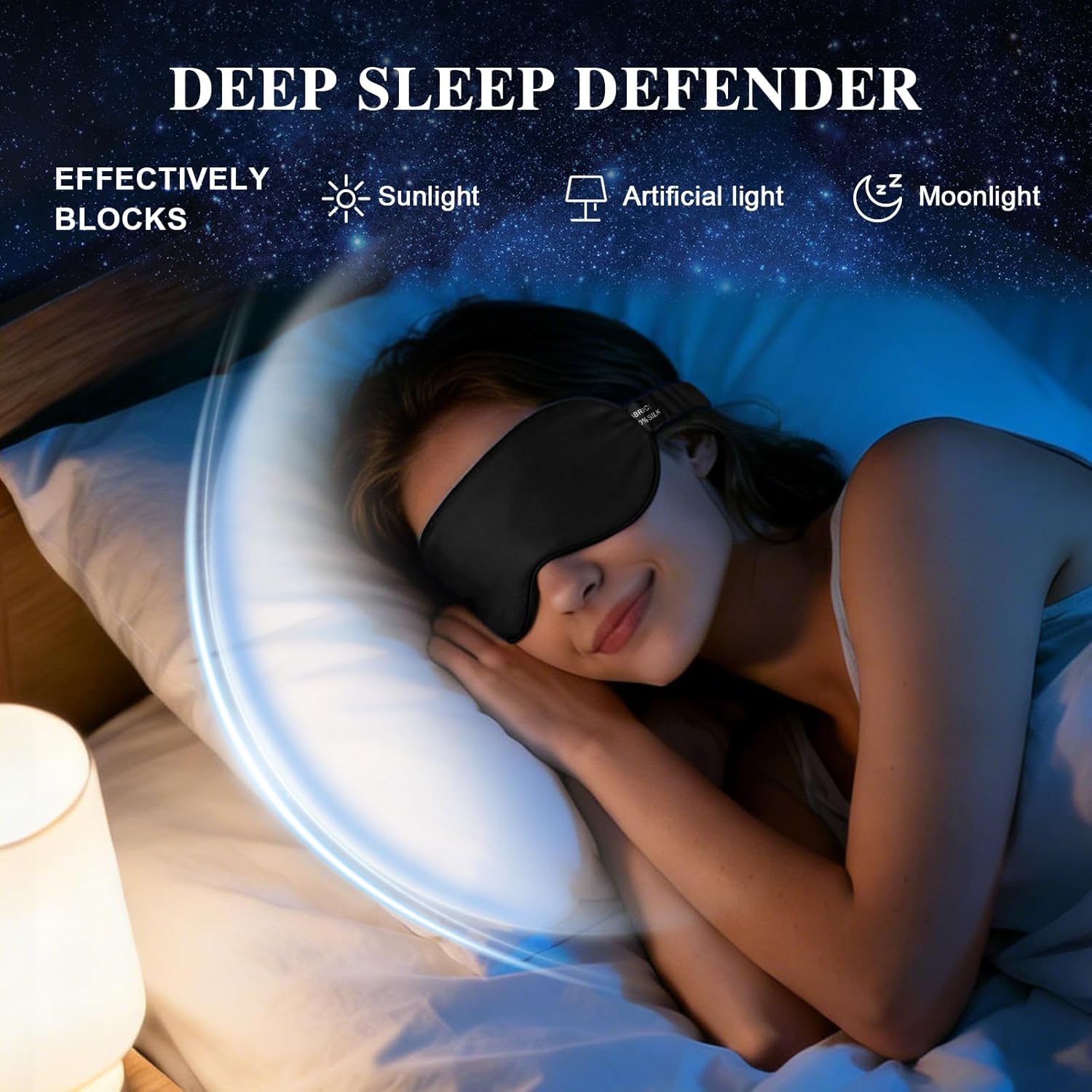 Silk Sleep Mask,Eye Mask for Sleep Women Men,Mulberry Sleeping Mask with Adjustable Strap,Blindfold Blackout Eye Mask for Travel and Full Night's Sleep,Nap - Image 6