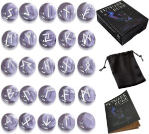 Runes Set, 25Pcs Purple Rune Stone ...