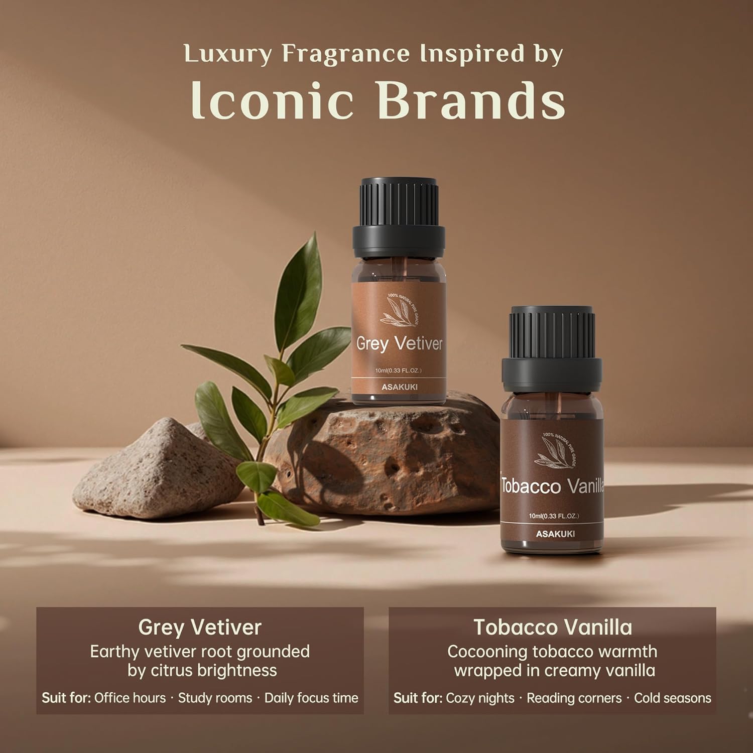 ASAKUKI Men Essential Oils Set for Diffuser, Father's Day & Birthday Gift for Men, 6×10ml Cologne-Inspired Fragrance Oils for Diffusers – Elegant, Clean, and Confident Scents - Image 4
