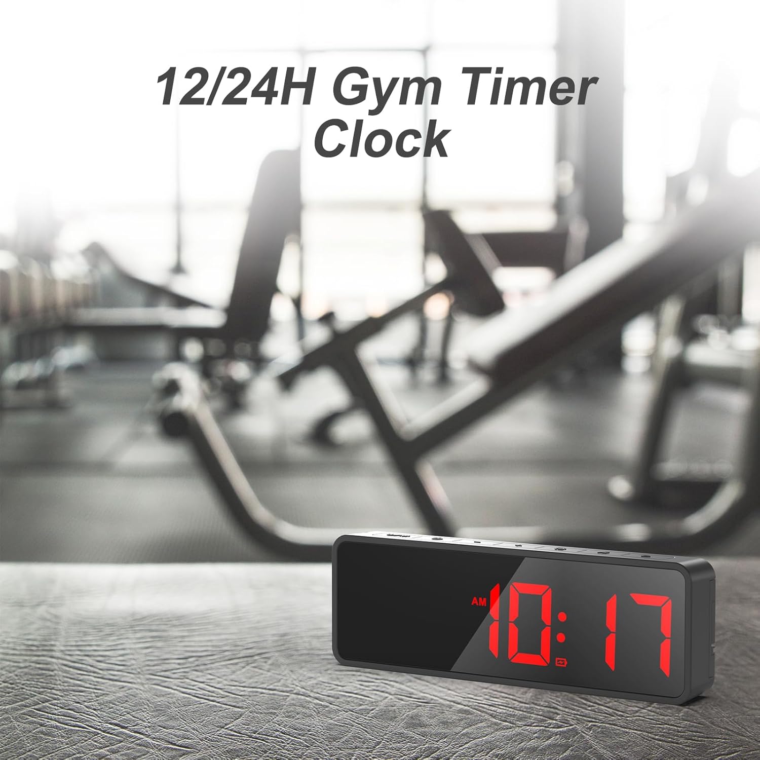ANJANK Small Portable Gym Timer Clock, Strong Magnet, Workout Interval Timer with Powerful Battery, Stopwatch, Remote Control, Adjustable Brightness, Fitness Digital Timer for Home/Garage/Boxing - Image 8