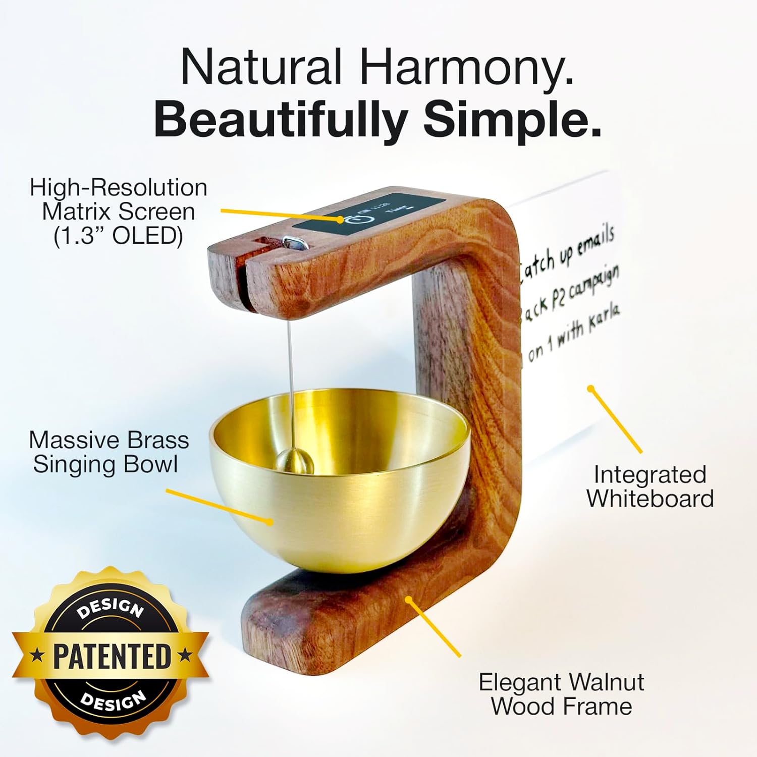 Pro Timer P2 - Elegant Wooden Pomodoro Timer - an Original Productivity Tool with Magnetic Memo Board – High-End Quality Desk Device for Focus, Meditation & Productivity - Ideal for Work & Study - Image 2