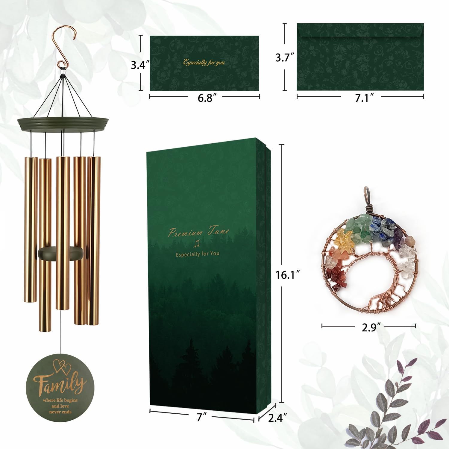 ASTARIN Wind Chimes for Outside, Large Outdoor Windchimes with Engraved Tree of Life, Premium Tuned Metal Chimes for Mother/Grandma, Home & Garden Decor with Soothing Tone - Image 7