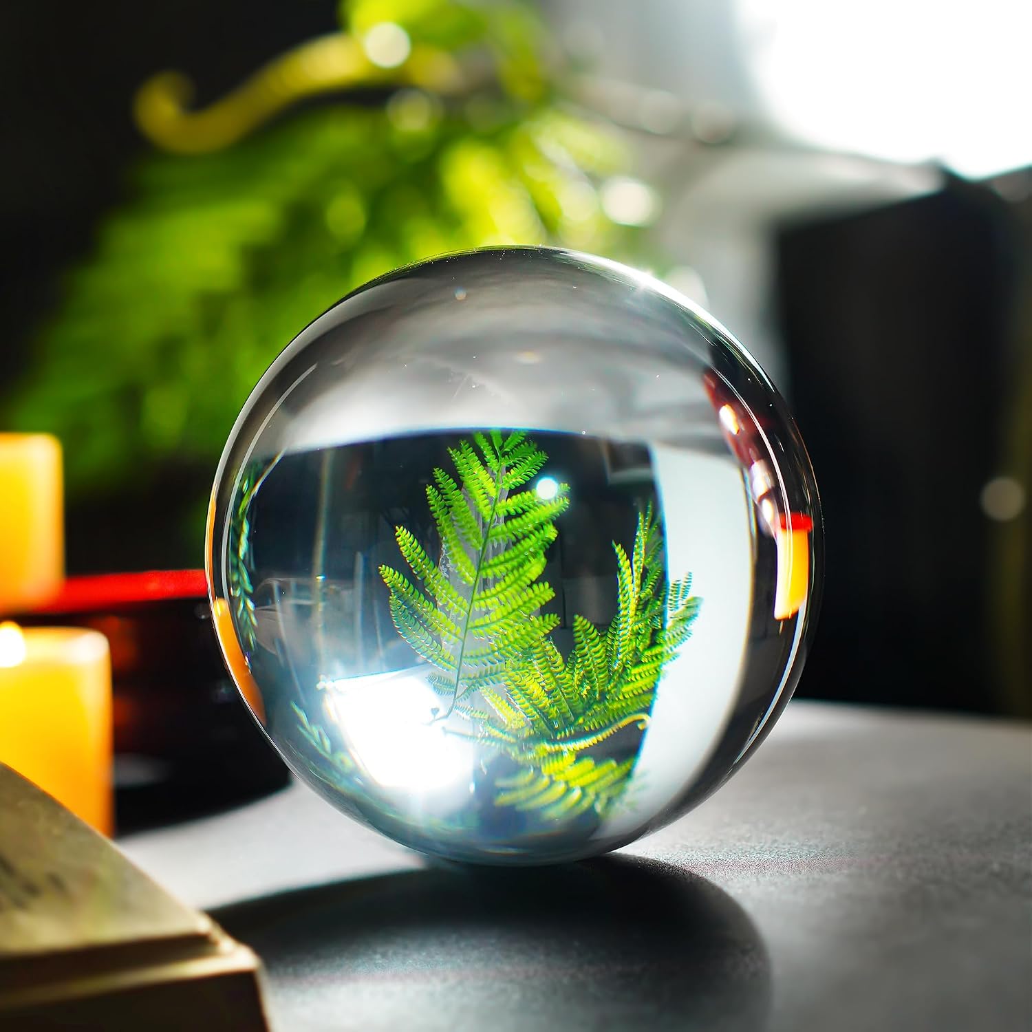 QFkris 150mm/6inch Clear Crystal Ball with Wooden Stand Fortune Teller Mystical Quartz Ball Photography Props FengShui Divination Spheres - Image 6