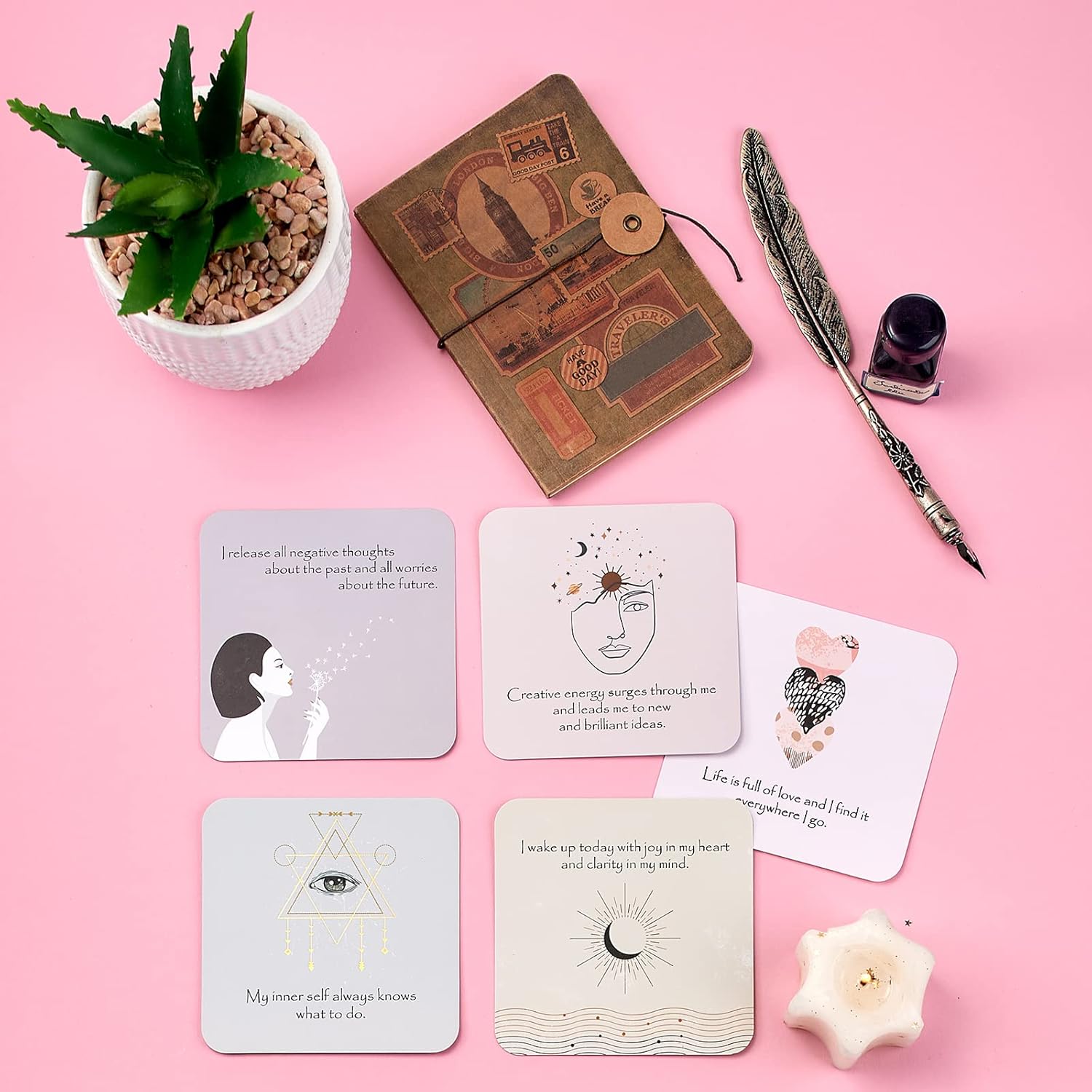 Ariond Happier Me - Daily Positive Affirmation Cards For Self Love | Inspirational Messages | Unique Artwork | Intentional Gift for Mindfulness, Meditation, Yoga, Gratitude, Women & Spirituality - Image 6