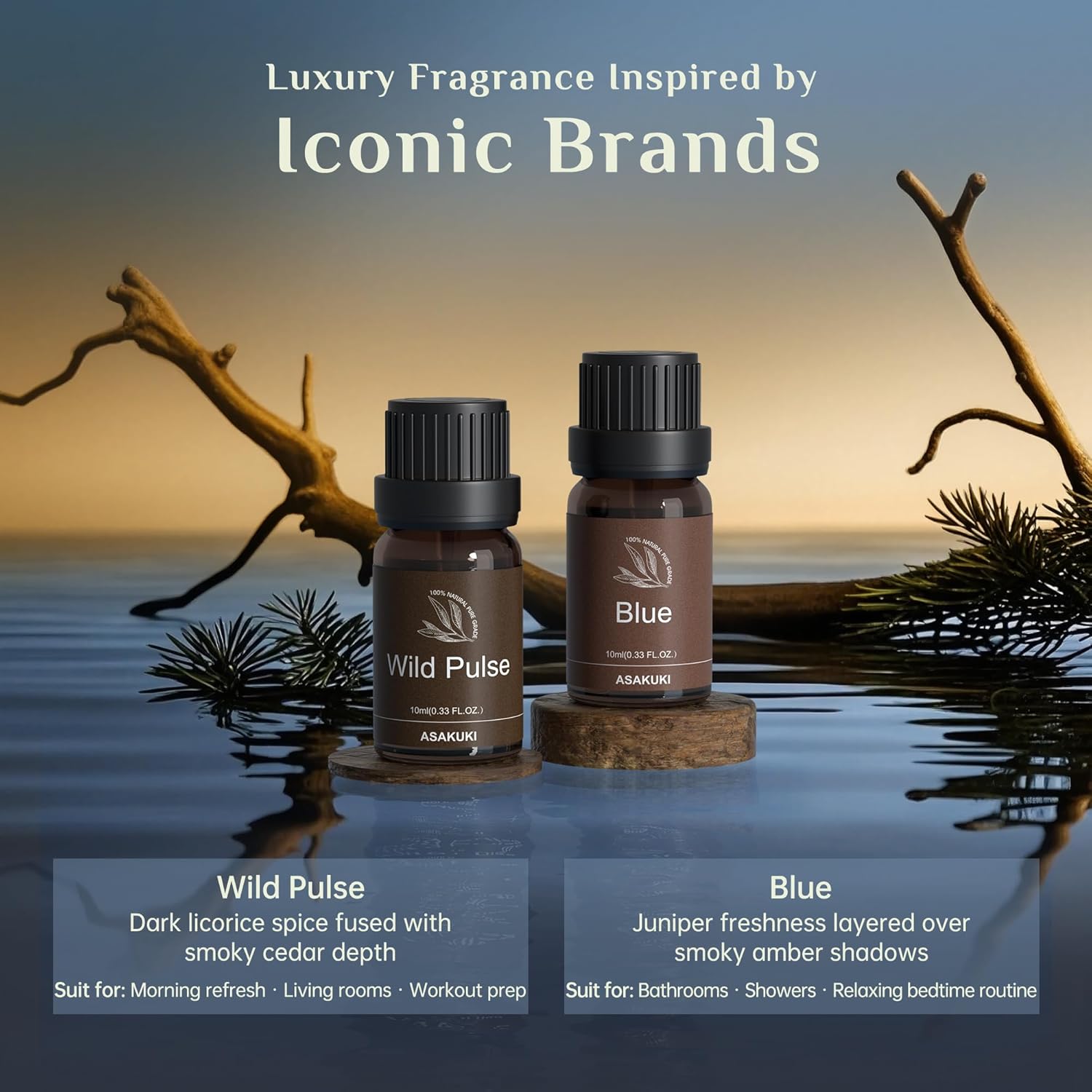 ASAKUKI Men Essential Oils Set for Diffuser, Father's Day & Birthday Gift for Men, 6×10ml Cologne-Inspired Fragrance Oils for Diffusers – Elegant, Clean, and Confident Scents - Image 3