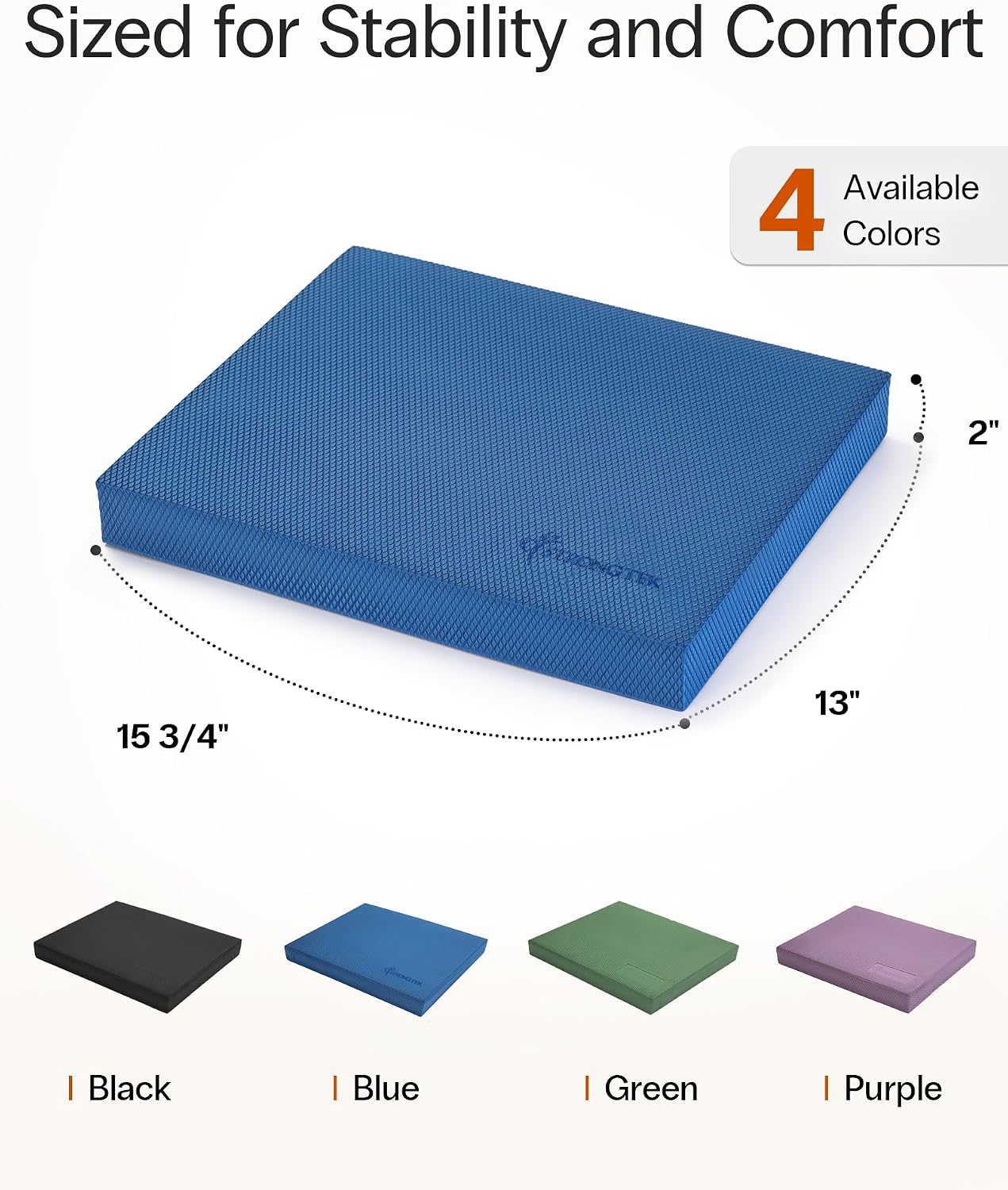StrongTek Professional Foam Exercise Balance Pad - 15.8" x 13" x 2", High-Density TPE Foam Knee Pad, Non-Slip & Water-Resistant, for Balance Training, Physical Therapy, Yoga, and More - Image 5