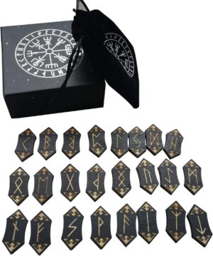 EMVANV Handmade Wooden Rune Divinat...