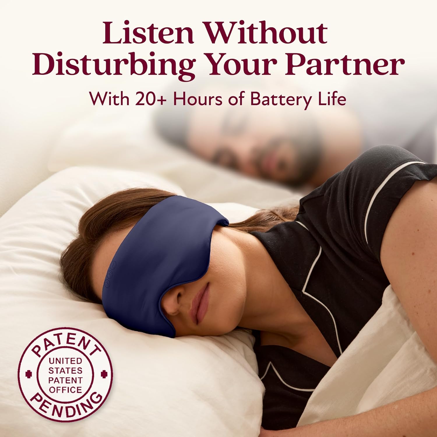 SilkSound 100% Mulberry Silk Bluetooth Sleep Mask, Skin-Friendly Sleeping Eyemask with Bluetooth Headphones, Sleep Gifts for Women, Silk Eyemask Headband Headphones for Sleeping Side Speakers - Image 3