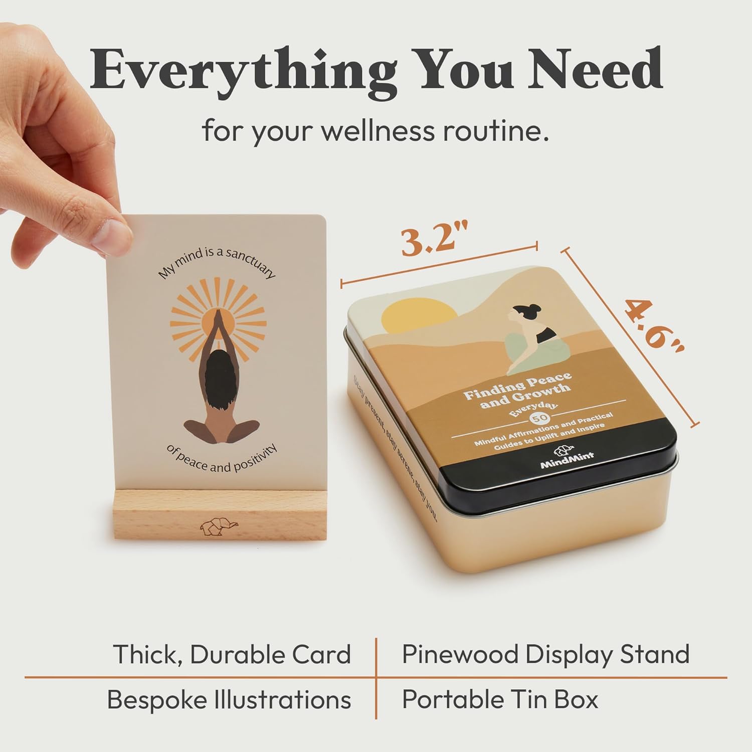 Daily Positive Affirmation Cards for Women - 50 Mindfulness Meditation Cards for Self Care in Tin Box with Wooden Stand - Motivational & Inspirational Gifts for Women, Best Friend, Sister - Image 7
