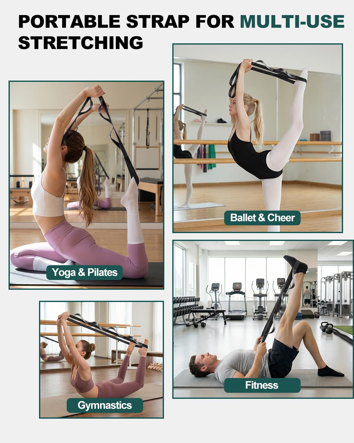 Trideer Non-Elastic Stretching Strap with Loops for Physical Therapy & Rehab, Knee Hip Leg ROM Post-Surgery, Yoga Strap for Stretching, Leg Lifter Strap Mobility Aid, Hamstring Calf Back - Image 7
