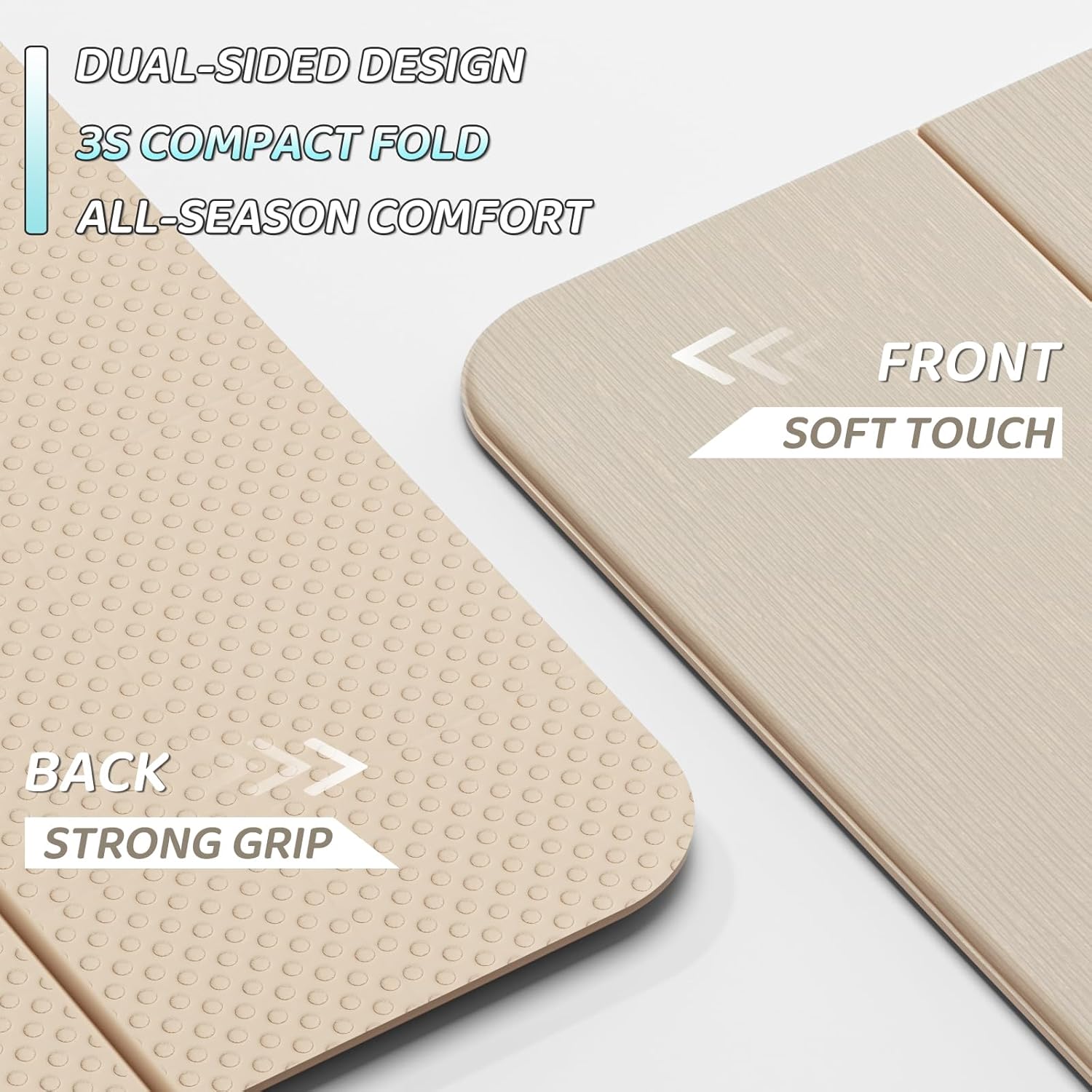 ILILI Foldable Yoga Mat 71 * 24 * 0.3'' - TPE Non-Slip Fitness Mat for Home,Waterproof & Lightweight (2lb) for Home Gym, Pilates & Stretching,Fitness Workouts - Image 3