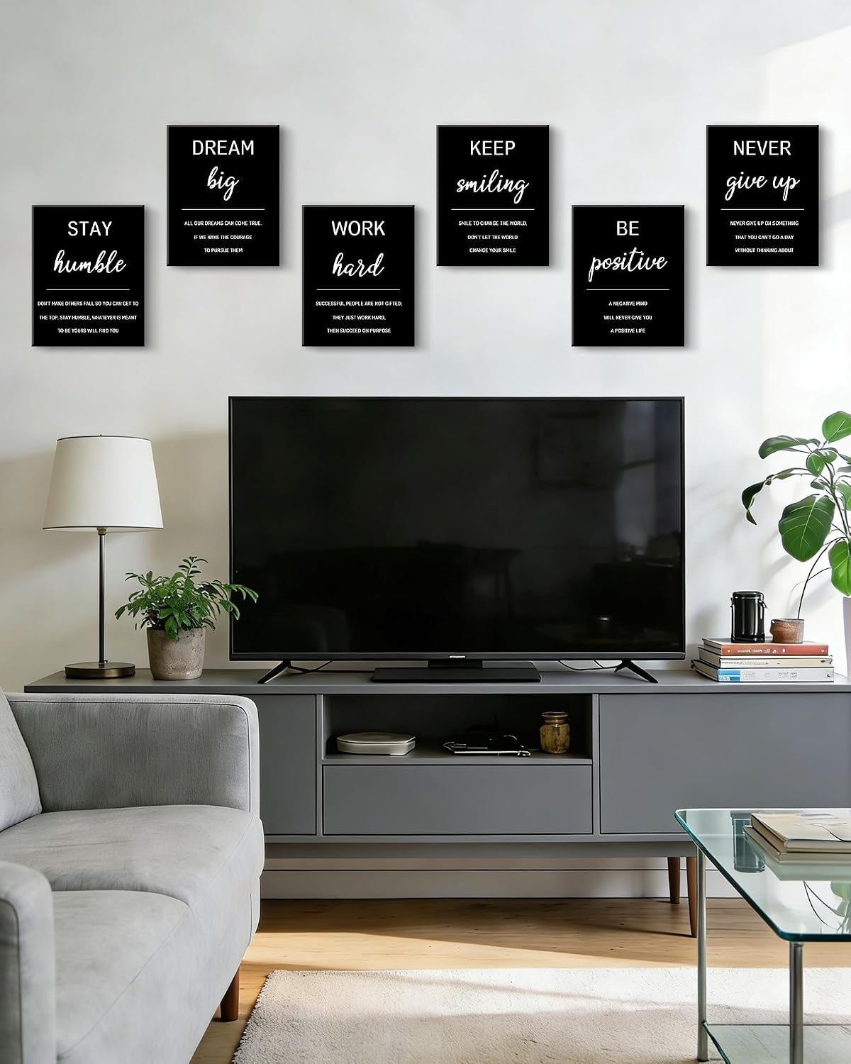 KUVIOKE Inspirational Framed Wall Art Motivational Quotes Wall Decor Encouraging Office Posters Positive Affirmations Sayings for Classroom Bedroom Living Room Ready to Hang Set of 6, 8x10in (Framed) - Image 9