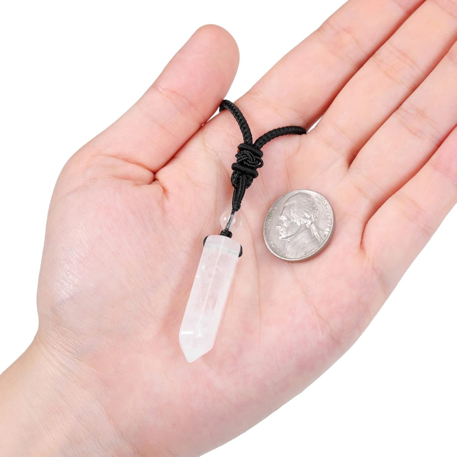 Top Plaza Healing Crystal Stone Necklaces for Men Hexagonal Pendant Necklaces Adjustable Braided Rope Natural Gemstone Necklace Jewelry Christmas Gift for Dad, Husband - Image 5