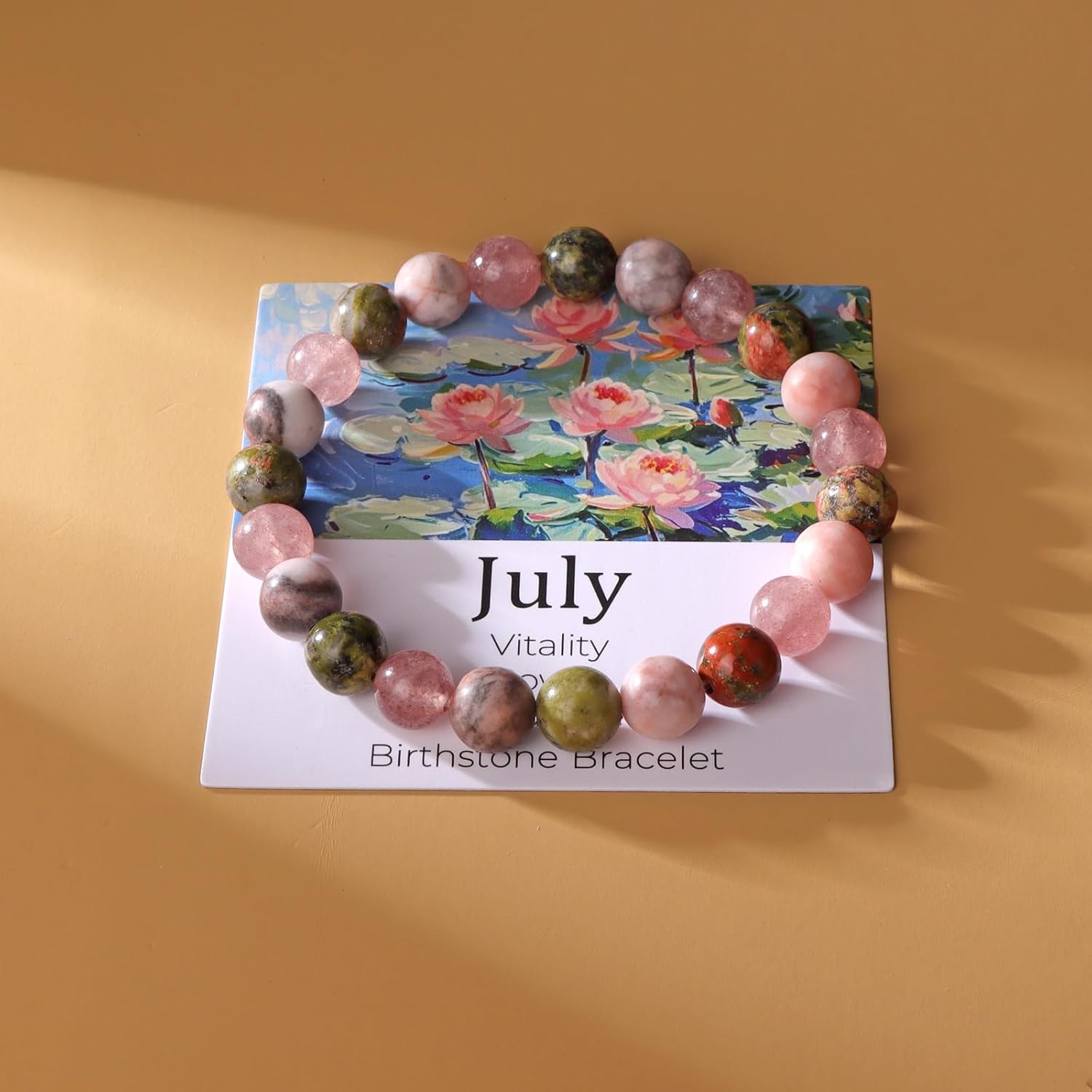 Birthstone Crystal Floral Bracelets for Women Men Colorful Stone Bracelet for Women Reduce Anxiety Zodiac Month Bracelet Birthday Graduation Gifts - Image 6